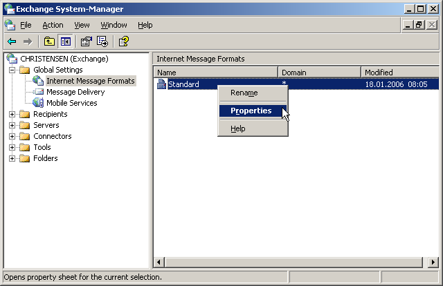 Screenshot: Exchange-System-Manager — zum Vergrößern anklicken Exchange-System-Manager