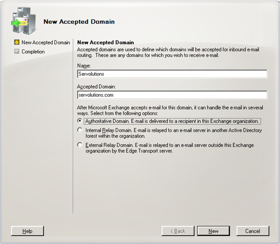 Exchange 2007 new accepted domains Exchange 2007 new accepted domains