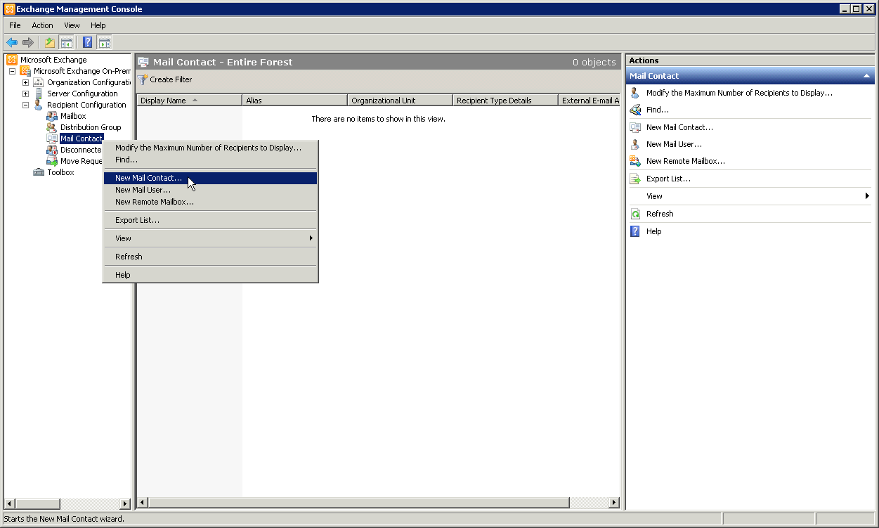 Screenshot: Creating a new contact - click for full size Creating a new contact