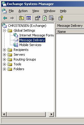 Globale Einstellungen des Exchange-2003-Servers Globale Einstellungen des Exchange-2003-Servers
